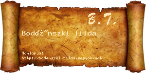 Bodánszki Tilda névjegykártya